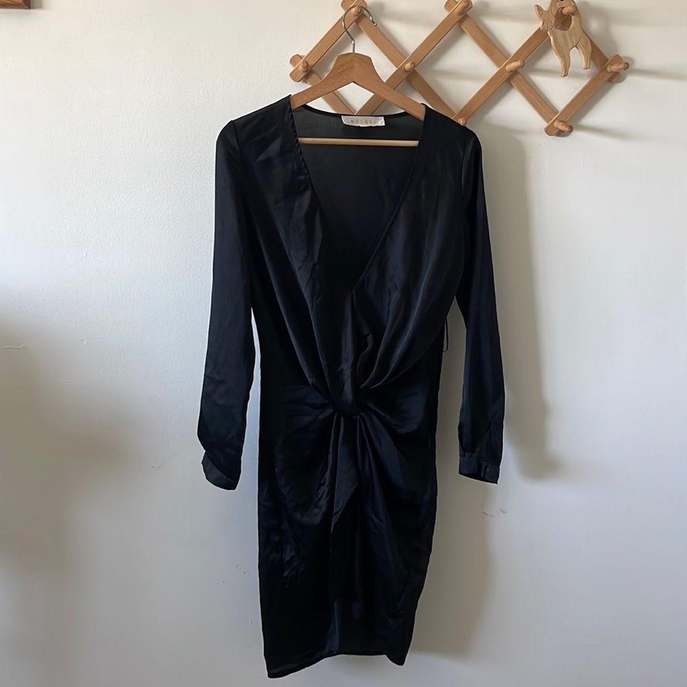 Meshki long sleeve deep v dress